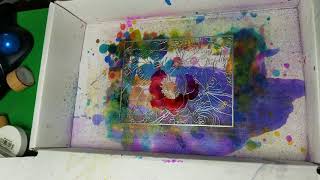 alcohol ink on acetate with embossing