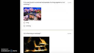Characteristics of Living Exit Ticket Quiz