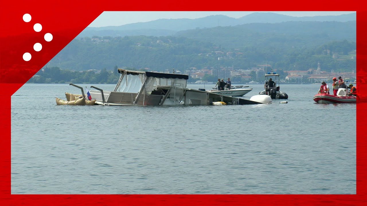 Lago Maggiore, operazioni per il recupero della barca affondata ...
