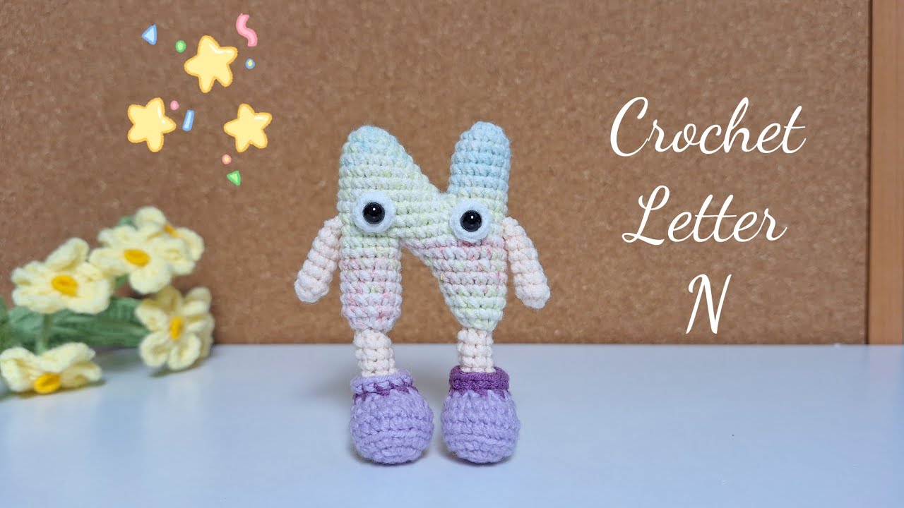 Cách móc chữ N bằng len/ how to crochet letter N