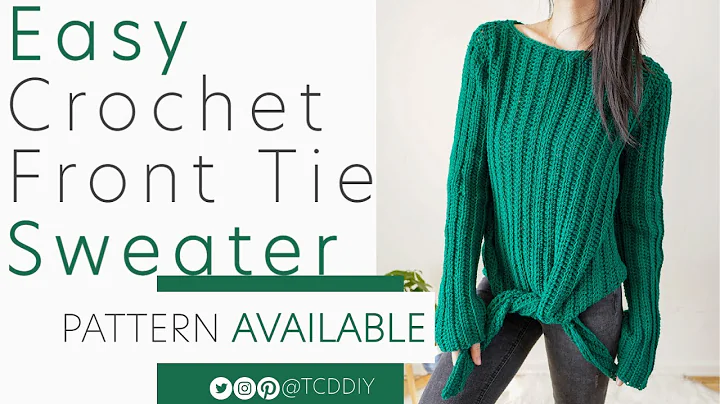 Crochet Easy Front Tie Sweater | Pattern & Tutoria...