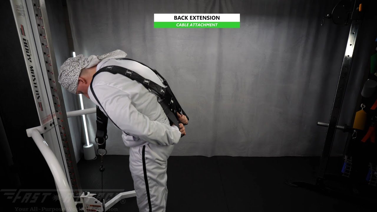 Cable | Back Extension Rounded Spine | Strap Handles | Fast-Attach All In 1 Fitness Strap