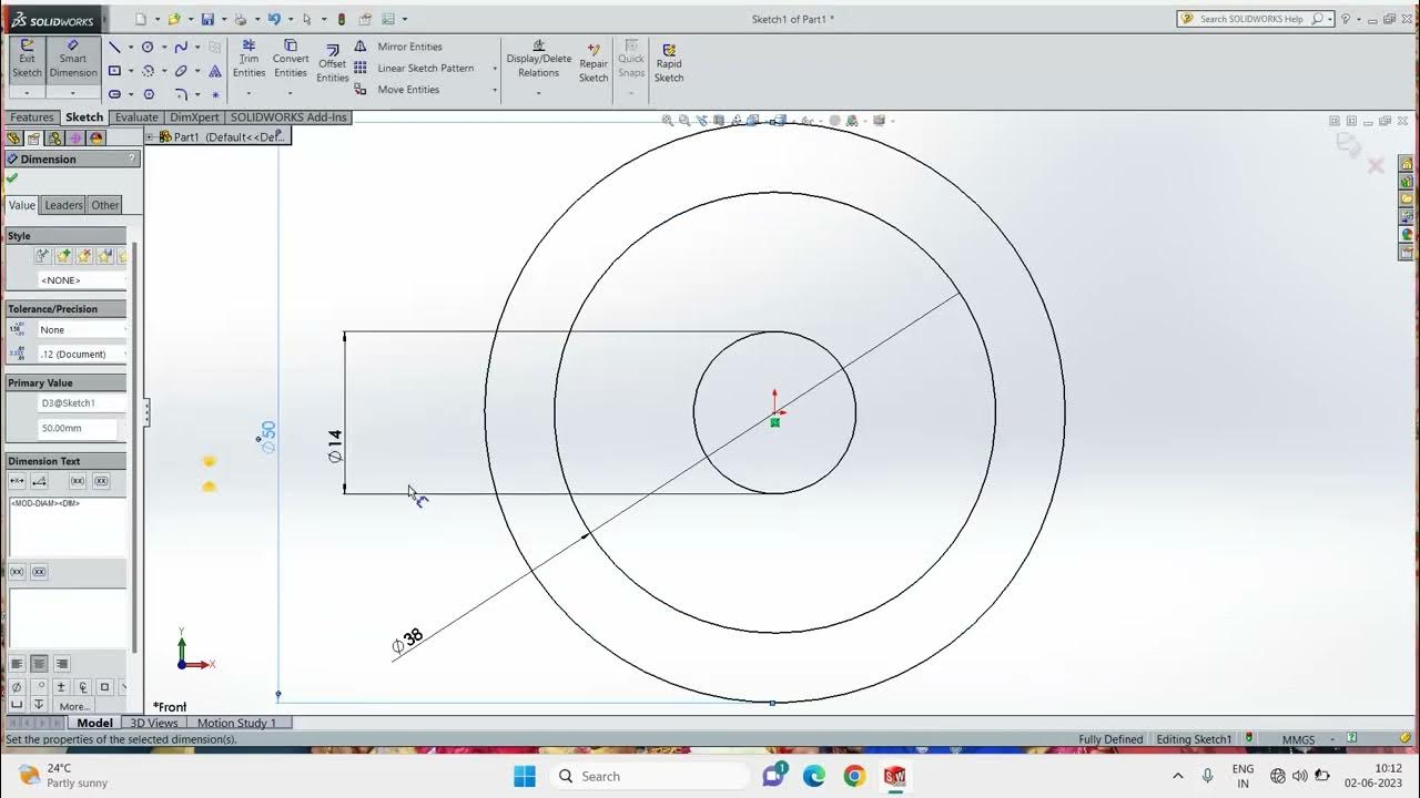 Solidworks Circle Model step by step YouTube