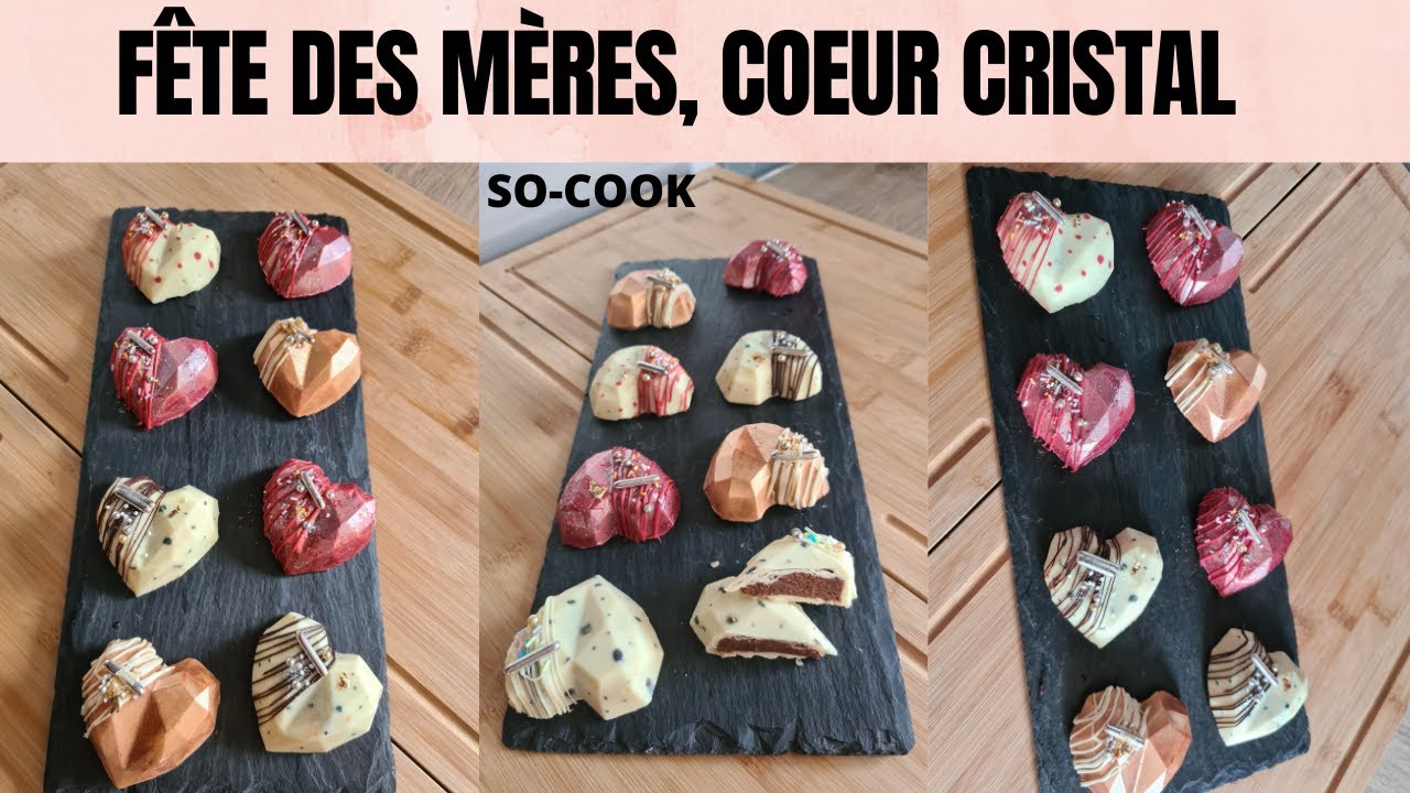 Coeur Cristal au chocolat et praliné, Coeur 3D