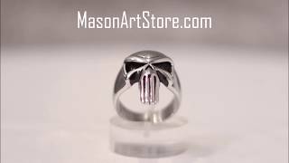 Silver Biker Skull Ring Motorcycle Ring - The Punisher screenshot 1