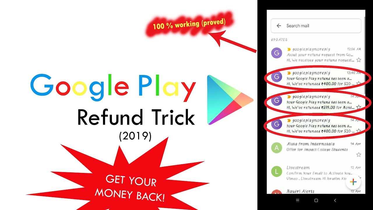 Google Play - Refund Trick (2019) | 100% working | Free Fire | Pubg Mobile  | COC | Brawl Stars - 