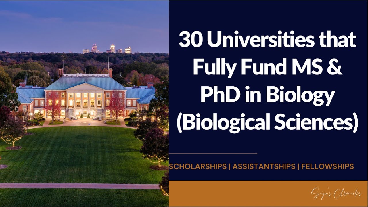 phd scholarships biological sciences