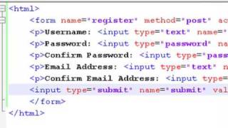 PHP 22 - Finishing the regestration form Tutorial