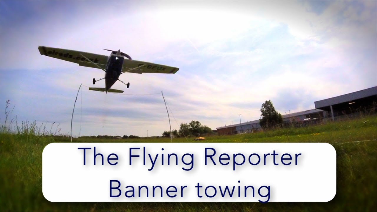 How pilots tow banners Cessna 172 Rochester, UK YouTube