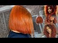 SZA INSPIRED GINGER/RED HAIR COLOR, HAIRCUT PLUS  SILK PRESS