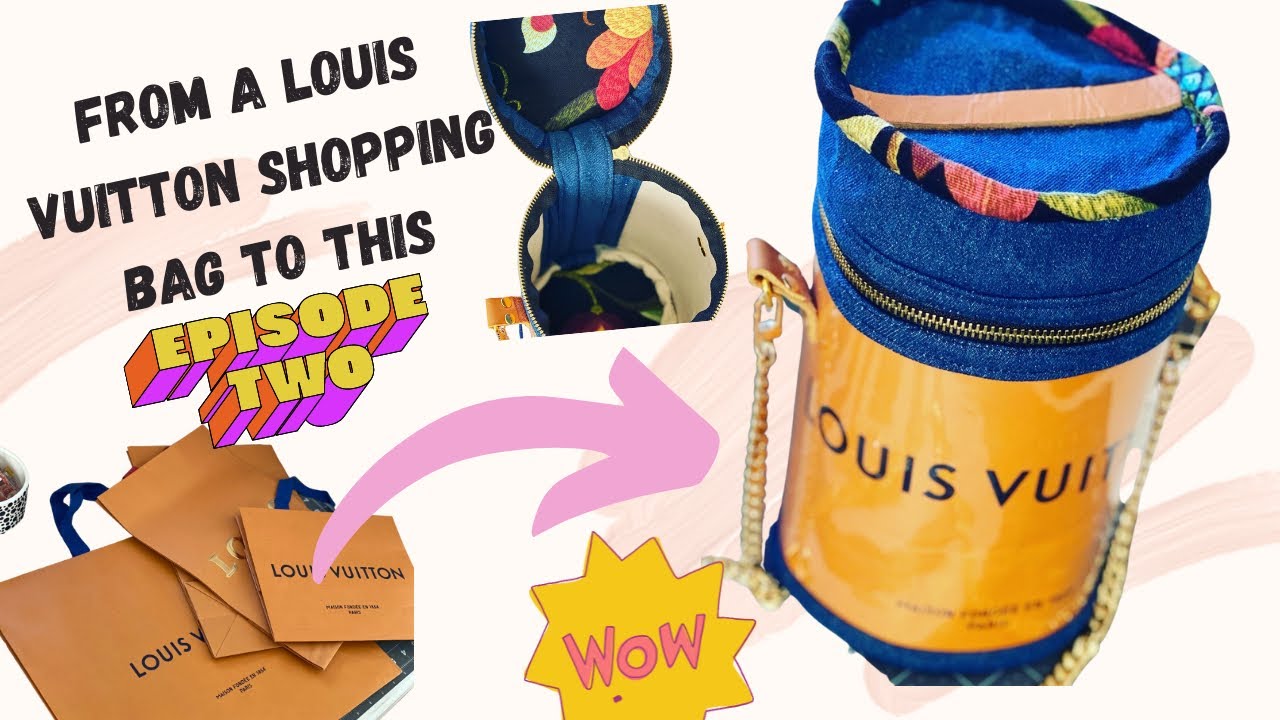 Louis Vuitton shopping bag turned cute new Louis purse !!! Like to