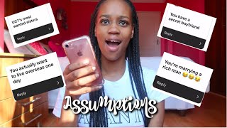 READING YOUR ASSUMPTIONS ABOUT ME| SOUTH AFRICAN YOUTUBER