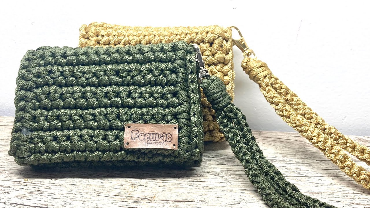 Carteira de crochê SUPER FÁCIL (fio náutico 5mm) faça e venda 💰💰