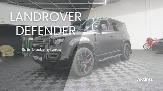 Landrover Defender satin black vinyl wrap