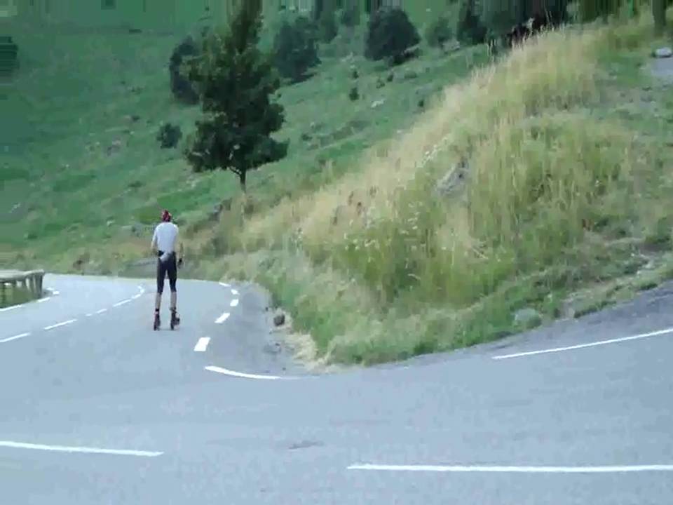Alpe d'Huez descent on Jenex V2 rollerski