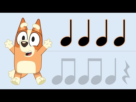 Bluey Rhythm Easy Play Along | 1/4 & 1/8th Notes