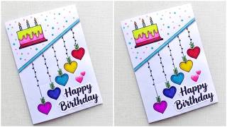 DIY Birthday Card Making / Easy & Beautiful Handmade Card Tutorial at Home #birthdaycard