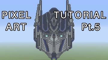 Minecraft Pixel Art Tutorial - Optimus Prime Transformers Part 5