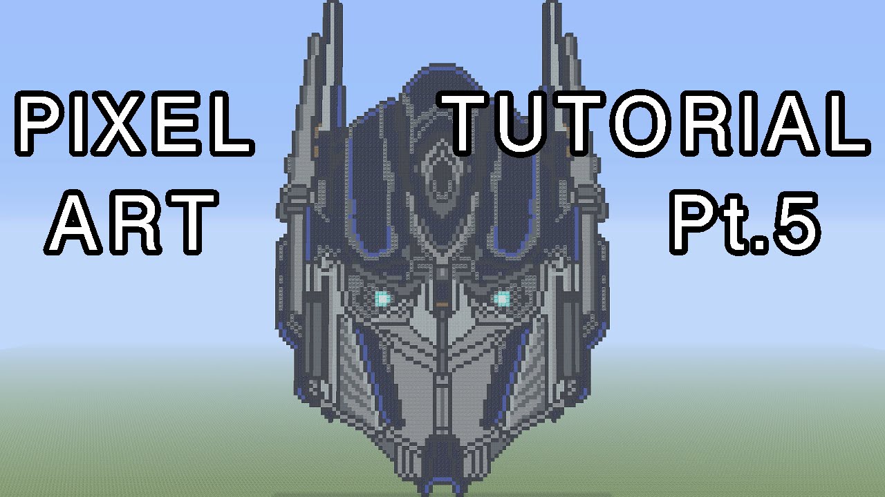 Minecraft Pixel Art Tutorial Optimus Prime Transformers Part 5