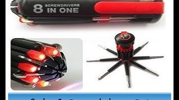 8 In 1 Multi Screwdriver Led Torch Portable Screwdriver Set Tool Kit 8IN1SD