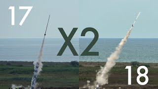160mm caliber target rocket, two launches in two hours, side by side videos  #arcaspace #ecorocket