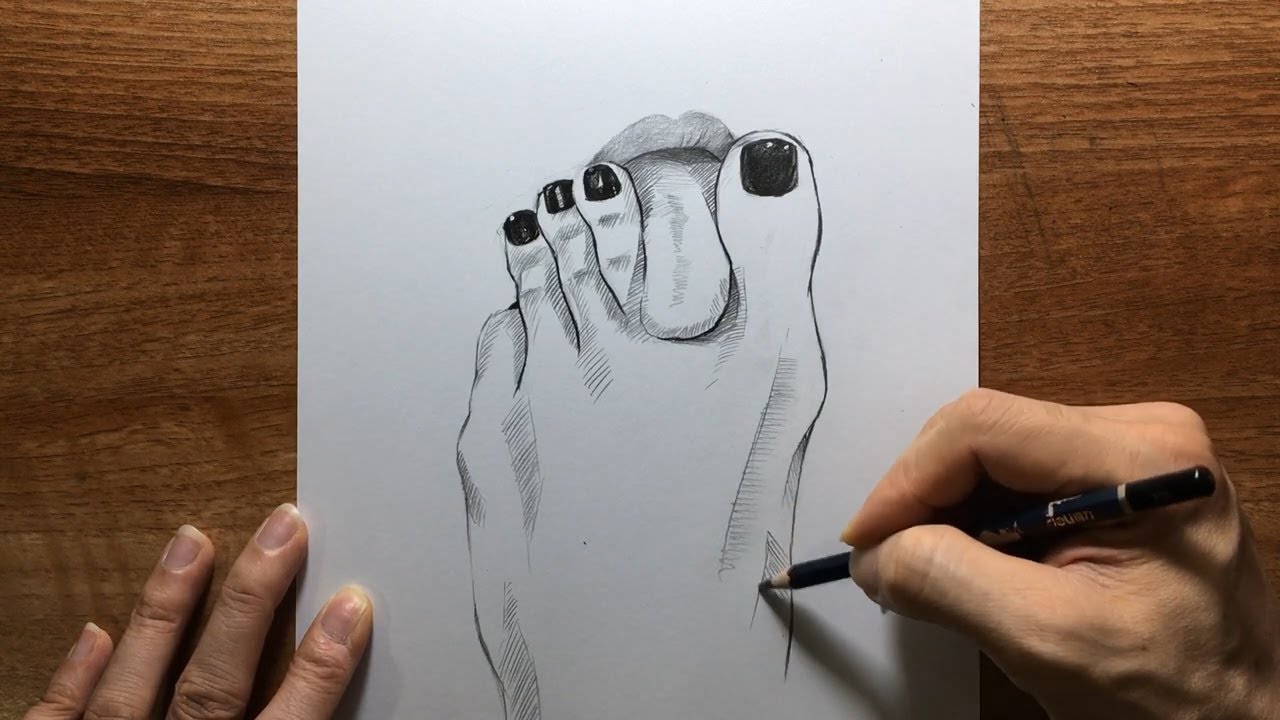 Speed Foot Drawing Drawing Feet | Drawing Female Figure | 5X Speed Drawing Process - YouTube