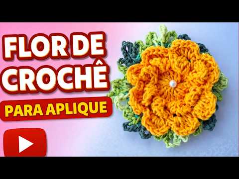 Flor de Crochê Fácil para Aplique 2 Camadas com Pontos Básicos