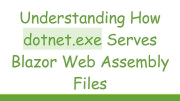 Understanding How dotnet.exe Serves Blazor Web Assembly Files