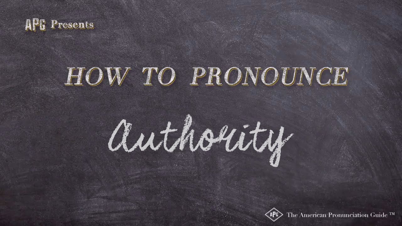 How to Pronounce Authority (Real Life Examples!) YouTube