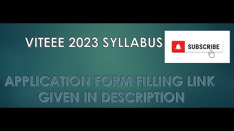 VITEEE 2023 SYLLABUS || Physics || Chemistry || Mathematics || Biology || English & Aptitude