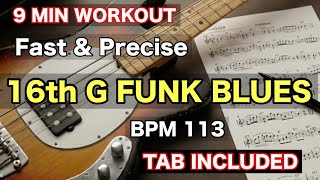16-Beat Brass Funk Blues: Bass Groove &amp; Technical Phrasing (BPM 113)