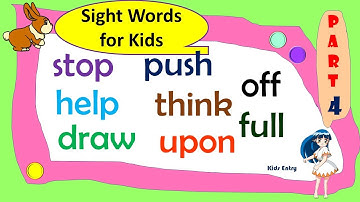 Learn Sight Words For Kindergarten Part 4 |Sight Words Preschool | Kindergarten Sight Word List