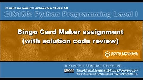 Python 05H - Bingo Card Maker (with code review)
