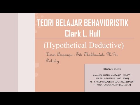 TEORI BELAJAR CLARK LEONARD HULL (Hyphotetical Deductive)