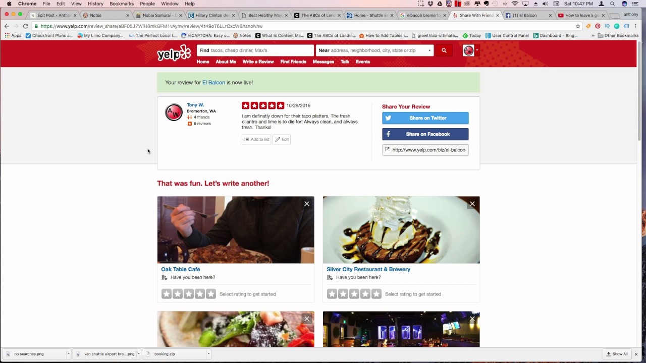 how to leave a review yelp and facebook YouTube