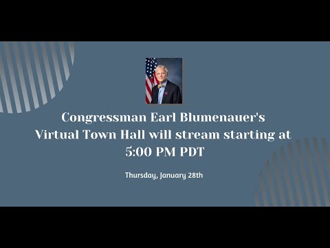 Virtual Town Hall: Congressman Earl Blumenauer
