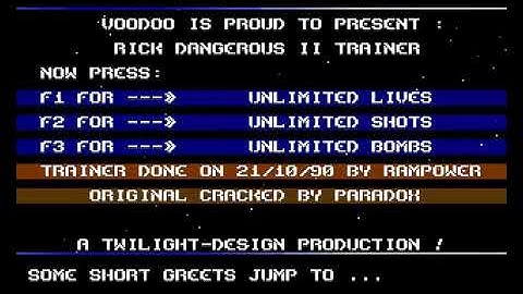 Voodoo   Rick Dangerous II mp4 HYPERSPIN AMIGA INTRO CRACKTRO DEMO COMMODORE NOT MINE VIDEOS