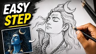 How to draw lord Shiva drawing | Mahadev drawing | Shiv ji drawing 
