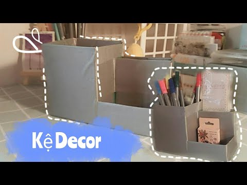 Video Hướng dẫn làm kệ decor bàn học bằng bìa cứng | Sun... - YouTube