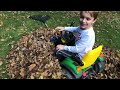 Me driving  my tractor in the leaf pile ￼￼￼￼