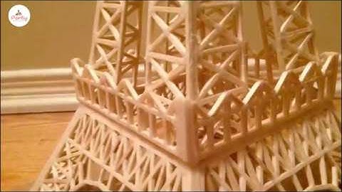 Hướng dẫ làm mô hình tháp eiffel bằng tăm tre như thật