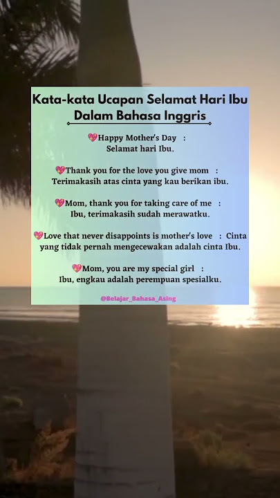 Kata-kata Ucapan Selamat Hari Ibu Dalam Bahasa Inggris #belajarbahasainggris #bahasainggris #shorts
