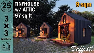 TINY HOUSE DESIGN 3 X 3 METERS | 9sqm. (97sq.ft.) TINYHOUSE TOUR