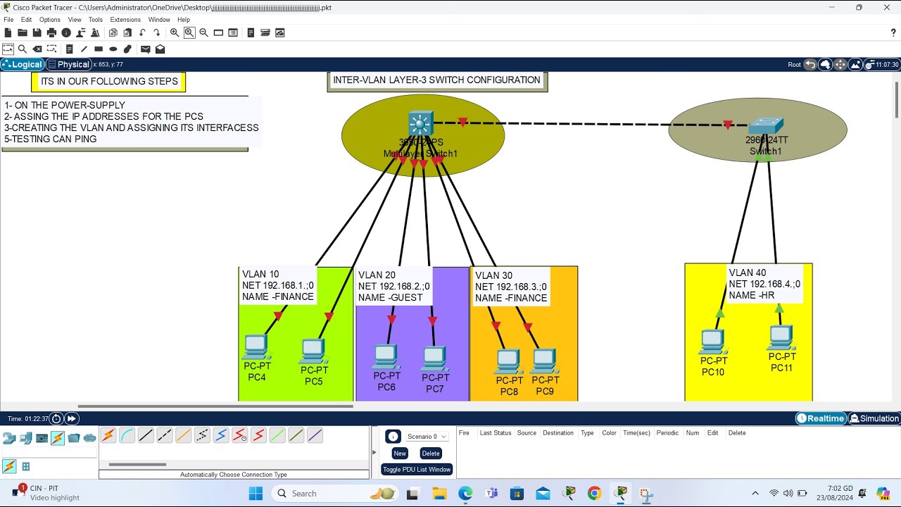 CCNA - Inter-Vlan Routing Using Layer 3 Switch Configuration | Day 23 ...
