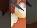 Pear peeling process using knife for clean fruit prep #foodprep #kitchen #fruitcutting