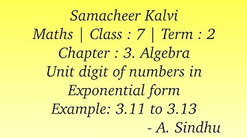 7th Maths Term 2 Samacheer | Chapter 3 | Algebra | Example 3.11 to 3.13