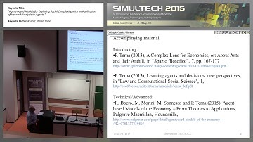 “Agent-based Models for Exploring Social Complexity, with an… ” Prof. Pietro Terna (SIMULTECH 2015)