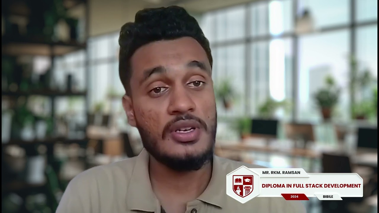 Hear from Our Student! | Diploma in Full Stack Development | Mr. RKM. Ramsan