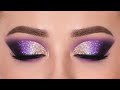GOLD & PURPLE Glitter Smokey Eye Makeup Tutorial ( affordable )