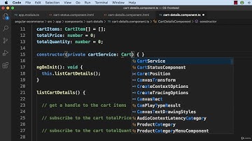 004 Angular Project   List Shopping Cart Items   Retrieve data from Cart Service 174